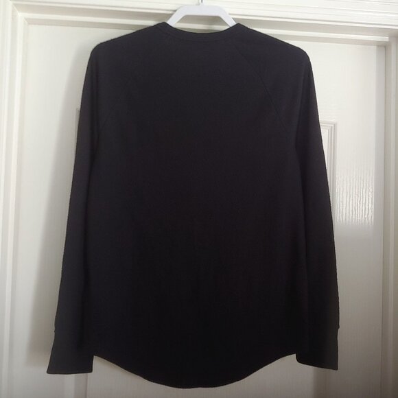 Hollister Womens L-Sleeve Waffle Knit Logo Down Both Arms Y2K Thermal S Pullover - Picture 7 of 9